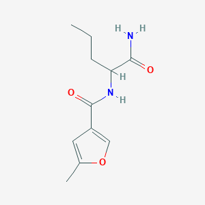 molecular formula C11H16N2O3 B2642263 N-(1-Amino-1-oxopentan-2-yl)-5-methylfuran-3-carboxamide CAS No. 2169382-21-0