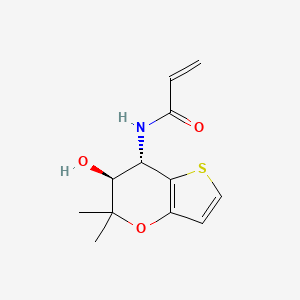 molecular formula C12H15NO3S B2642279 N-[(6S,7S)-6-hydroxy-5,5-dimethyl-5H,6H,7H-thieno[3,2-b]pyran-7-yl]prop-2-enamide CAS No. 2094834-59-8