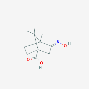 molecular formula C11H17NO3 B026423 (3E)-3-(hydroxyimino)-4,7,7-trimethylbicyclo[2.2.1]heptane-1-carboxylic acid CAS No. 100055-50-3