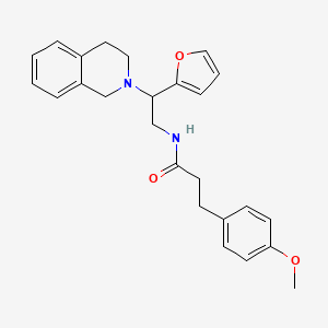 molecular formula C25H28N2O3 B2642332 N-(2-(3,4-dihydroisoquinolin-2(1H)-yl)-2-(furan-2-yl)ethyl)-3-(4-methoxyphenyl)propanamide CAS No. 898458-67-8