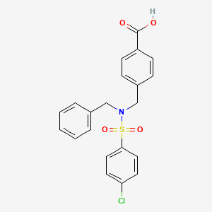 molecular formula C21H18ClNO4S B2642409 4-[(N-benzyl4-chlorobenzenesulfonamido)methyl]benzoic acid CAS No. 721416-48-4