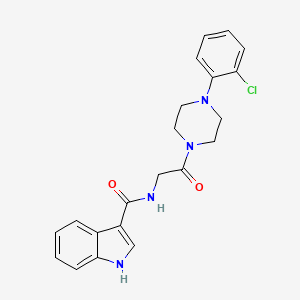 molecular formula C21H21ClN4O2 B2642422 N-(2-(4-(2-chlorophenyl)piperazin-1-yl)-2-oxoethyl)-1H-indole-3-carboxamide CAS No. 1251578-19-4