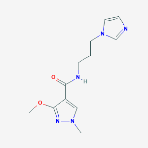 molecular formula C12H17N5O2 B2642427 N-(3-(1H-imidazol-1-yl)propyl)-3-methoxy-1-methyl-1H-pyrazole-4-carboxamide CAS No. 1014067-85-6