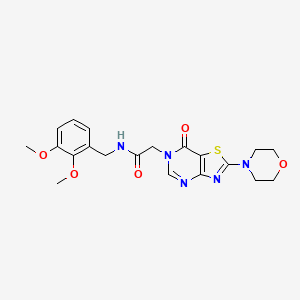 molecular formula C20H23N5O5S B2642444 N-[(2,3-dimethoxyphenyl)methyl]-2-[2-(morpholin-4-yl)-7-oxo-6H,7H-[1,3]thiazolo[4,5-d]pyrimidin-6-yl]acetamide CAS No. 1223823-64-0