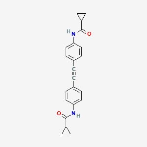 molecular formula C22H20N2O2 B2642453 N-{4-[2-(4-cyclopropaneamidophenyl)ethynyl]phenyl}cyclopropanecarboxamide CAS No. 478245-99-7