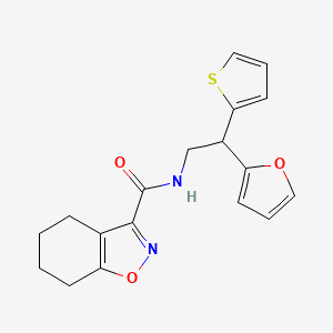 molecular formula C18H18N2O3S B2642454 N-[2-(furan-2-yl)-2-(thiophen-2-yl)ethyl]-4,5,6,7-tetrahydro-1,2-benzoxazole-3-carboxamide CAS No. 2097900-41-7