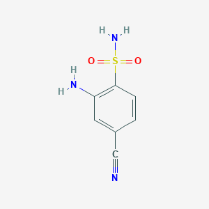 molecular formula C7H7N3O2S B2642489 2-Amino-4-cyanobenzenesulfonamide CAS No. 1161945-87-4