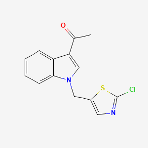 molecular formula C14H11ClN2OS B2642492 1-{1-[(2-chloro-1,3-thiazol-5-yl)methyl]-1H-indol-3-yl}-1-ethanone CAS No. 866049-70-9