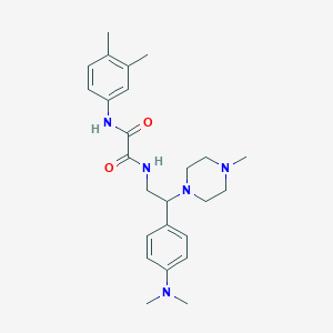 molecular formula C25H35N5O2 B2642509 N'-{2-[4-(dimethylamino)phenyl]-2-(4-methylpiperazin-1-yl)ethyl}-N-(3,4-dimethylphenyl)ethanediamide CAS No. 941869-59-6