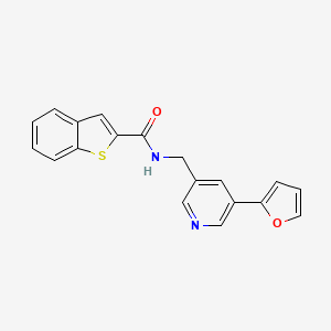 molecular formula C19H14N2O2S B2642512 N-((5-(furan-2-yl)pyridin-3-yl)methyl)benzo[b]thiophene-2-carboxamide CAS No. 2034537-69-2
