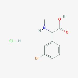 molecular formula C9H11BrClNO2 B2642538 2-(3-Bromophenyl)-2-(methylamino)acetic acid hydrochloride CAS No. 1423338-14-0