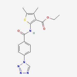 molecular formula C17H17N5O3S B2642558 ethyl 4,5-dimethyl-2-[4-(1H-1,2,3,4-tetrazol-1-yl)benzamido]thiophene-3-carboxylate CAS No. 447433-52-5
