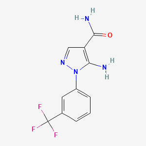 molecular formula C11H9F3N4O B2642608 5-amino-1-[3-(trifluoromethyl)phenyl]-1H-pyrazole-4-carboxamide CAS No. 1955515-99-7