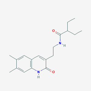molecular formula C19H26N2O2 B2642667 N-(2-(6,7-dimethyl-2-oxo-1,2-dihydroquinolin-3-yl)ethyl)-2-ethylbutanamide CAS No. 688353-03-9