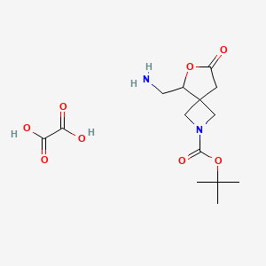 molecular formula C14H22N2O8 B2642692 tert-Butyl 5-(aminomethyl)-7-oxo-6-oxa-2-azaspiro[3.4]octane-2-carboxylate oxalate CAS No. 2138426-34-1