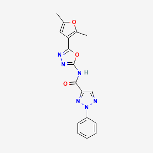 molecular formula C17H14N6O3 B2642694 N-(5-(2,5-dimethylfuran-3-yl)-1,3,4-oxadiazol-2-yl)-2-phenyl-2H-1,2,3-triazole-4-carboxamide CAS No. 1351659-24-9