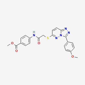 molecular formula C22H19N5O4S B2642717 Methyl 4-(2-((3-(4-methoxyphenyl)-[1,2,4]triazolo[4,3-b]pyridazin-6-yl)thio)acetamido)benzoate CAS No. 852376-56-8
