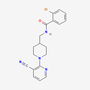 B2642766 2-Bromo-N-[[1-(3-cyanopyridin-2-yl)piperidin-4-yl]methyl]benzamide CAS No. 1797574-09-4