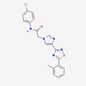 molecular formula C20H16ClN5O2 B2642768 N-(4-chlorophenyl)-2-{4-[5-(2-methylphenyl)-1,2,4-oxadiazol-3-yl]-1H-imidazol-1-yl}acetamide CAS No. 1251707-92-2
