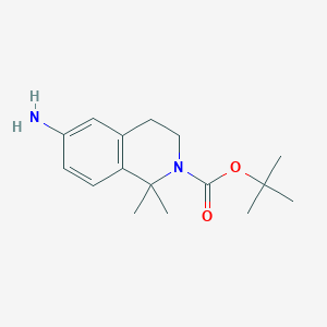 molecular formula C16H24N2O2 B2642769 Tert-butyl 6-amino-1,1-dimethyl-3,4-dihydroisoquinoline-2-carboxylate CAS No. 1311134-27-6