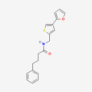 molecular formula C19H19NO2S B2642792 N-{[4-(furan-2-yl)thiophen-2-yl]methyl}-4-phenylbutanamide CAS No. 2380059-12-9