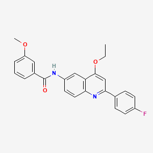molecular formula C25H21FN2O3 B2642805 N-[4-Ethoxy-2-(4-fluorophenyl)quinolin-6-YL]-3-methoxybenzamide CAS No. 1359386-49-4