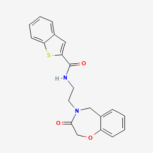 molecular formula C20H18N2O3S B2642807 N-(2-(3-oxo-2,3-dihydrobenzo[f][1,4]oxazepin-4(5H)-yl)ethyl)benzo[b]thiophene-2-carboxamide CAS No. 1904221-25-5