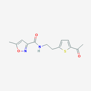 molecular formula C13H14N2O3S B2642829 N-[2-(5-acetylthiophen-2-yl)ethyl]-5-methyl-1,2-oxazole-3-carboxamide CAS No. 1903622-84-3