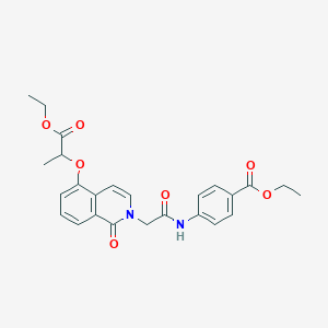 molecular formula C25H26N2O7 B2642850 ethyl 4-(2-{5-[(1-ethoxy-1-oxopropan-2-yl)oxy]-1-oxo-1,2-dihydroisoquinolin-2-yl}acetamido)benzoate CAS No. 868224-70-8