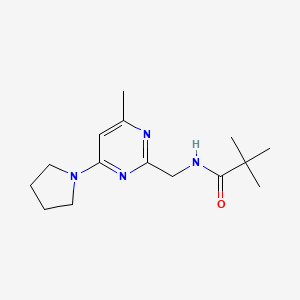 molecular formula C15H24N4O B2642851 N-((4-methyl-6-(pyrrolidin-1-yl)pyrimidin-2-yl)methyl)pivalamide CAS No. 1797248-81-7