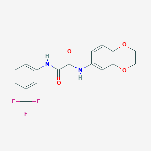 molecular formula C17H13F3N2O4 B2642864 N-(2,3-dihydro-1,4-benzodioxin-6-yl)-N'-[3-(trifluoromethyl)phenyl]ethanediamide CAS No. 941963-77-5