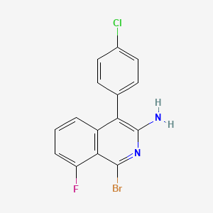 molecular formula C15H9BrClFN2 B2642907 1-Bromo-4-(4-chlorophenyl)-8-fluoro-3-isoquinolinylamine CAS No. 338761-94-7