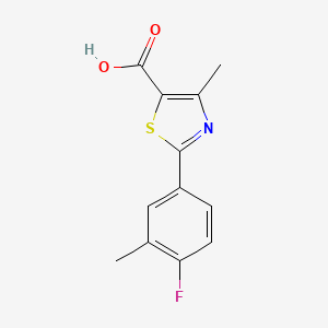 molecular formula C12H10FNO2S B2642918 2-(4-Fluoro-3-methylphenyl)-4-methylthiazole-5-carboxylic acid CAS No. 1094351-12-8