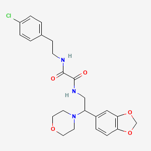 molecular formula C23H26ClN3O5 B2642919 N-[2-(2H-1,3-benzodioxol-5-yl)-2-(morpholin-4-yl)ethyl]-N'-[2-(4-chlorophenyl)ethyl]ethanediamide CAS No. 896351-31-8