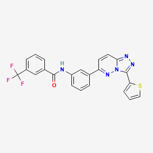 molecular formula C23H14F3N5OS B2642945 N-(3-(3-(thiophen-2-yl)-[1,2,4]triazolo[4,3-b]pyridazin-6-yl)phenyl)-3-(trifluoromethyl)benzamide CAS No. 891124-13-3