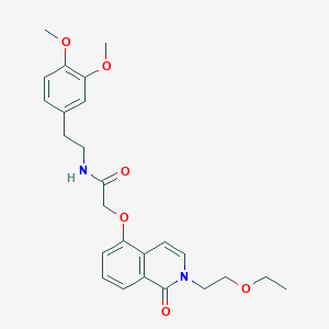 molecular formula C25H30N2O6 B2642959 N-(3,4-dimethoxyphenethyl)-2-((2-(2-ethoxyethyl)-1-oxo-1,2-dihydroisoquinolin-5-yl)oxy)acetamide CAS No. 898431-42-0