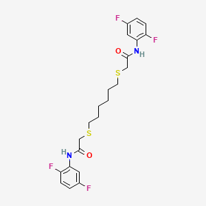 2-[(6-{[2-(2,5-difluoroanilino)-2-oxoethyl]sulfanyl}hexyl)sulfanyl]-N-(2,5-difluorophenyl)acetamide