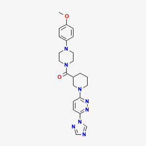 (1-(6-(1H-1,2,4-triazol-1-yl)pyridazin-3-yl)piperidin-3-yl)(4-(4-methoxyphenyl)piperazin-1-yl)methanone