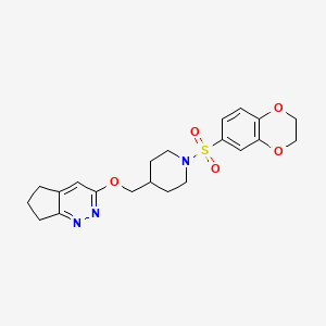 3-[[1-(2,3-Dihydro-1,4-benzodioxin-6-ylsulfonyl)piperidin-4-yl]methoxy]-6,7-dihydro-5H-cyclopenta[c]pyridazine