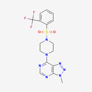 3-methyl-7-(4-((2-(trifluoromethyl)phenyl)sulfonyl)piperazin-1-yl)-3H-[1,2,3]triazolo[4,5-d]pyrimidine