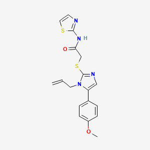 2-((1-allyl-5-(4-methoxyphenyl)-1H-imidazol-2-yl)thio)-N-(thiazol-2-yl)acetamide