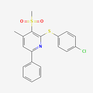2-[(4-Chlorophenyl)sulfanyl]-4-methyl-6-phenyl-3-pyridinyl methyl sulfone