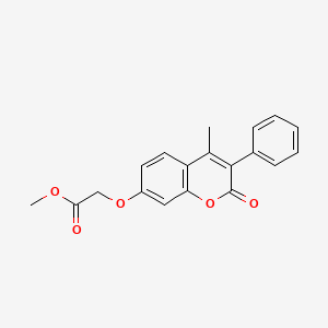molecular formula C19H16O5 B2643002 methyl 2-[(4-methyl-2-oxo-3-phenyl-2H-chromen-7-yl)oxy]acetate CAS No. 869080-22-8
