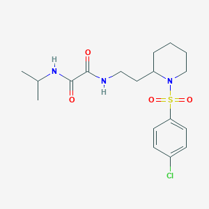 molecular formula C18H26ClN3O4S B2643012 N'-{2-[1-(4-chlorobenzenesulfonyl)piperidin-2-yl]ethyl}-N-(propan-2-yl)ethanediamide CAS No. 898426-10-3