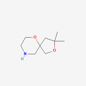 molecular formula C9H17NO2 B2643023 3,3-Dimethyl-2,6-dioxa-9-azaspiro[4.5]decane CAS No. 1934368-42-9