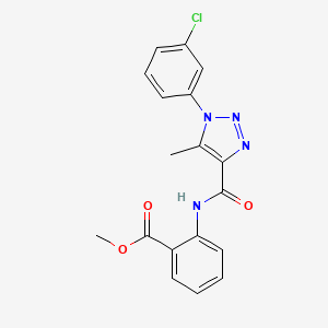 molecular formula C18H15ClN4O3 B2643036 methyl 2-[1-(3-chlorophenyl)-5-methyl-1H-1,2,3-triazole-4-amido]benzoate CAS No. 923685-76-1