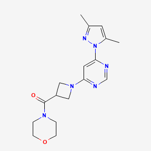 (1-(6-(3,5-dimethyl-1H-pyrazol-1-yl)pyrimidin-4-yl)azetidin-3-yl)(morpholino)methanone