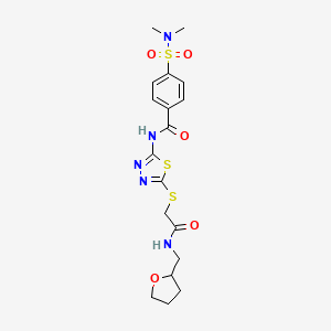 4-(dimethylsulfamoyl)-N-[5-[2-oxidanylidene-2-(oxolan-2-ylmethylamino)ethyl]sulfanyl-1,3,4-thiadiazol-2-yl]benzamide