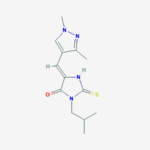 (5Z)-5-[(1,3-dimethyl-1H-pyrazol-4-yl)methylidene]-3-(2-methylpropyl)-2-sulfanyl-3,5-dihydro-4H-imidazol-4-one