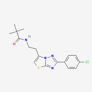 N-(2-(2-(4-chlorophenyl)thiazolo[3,2-b][1,2,4]triazol-6-yl)ethyl)pivalamide